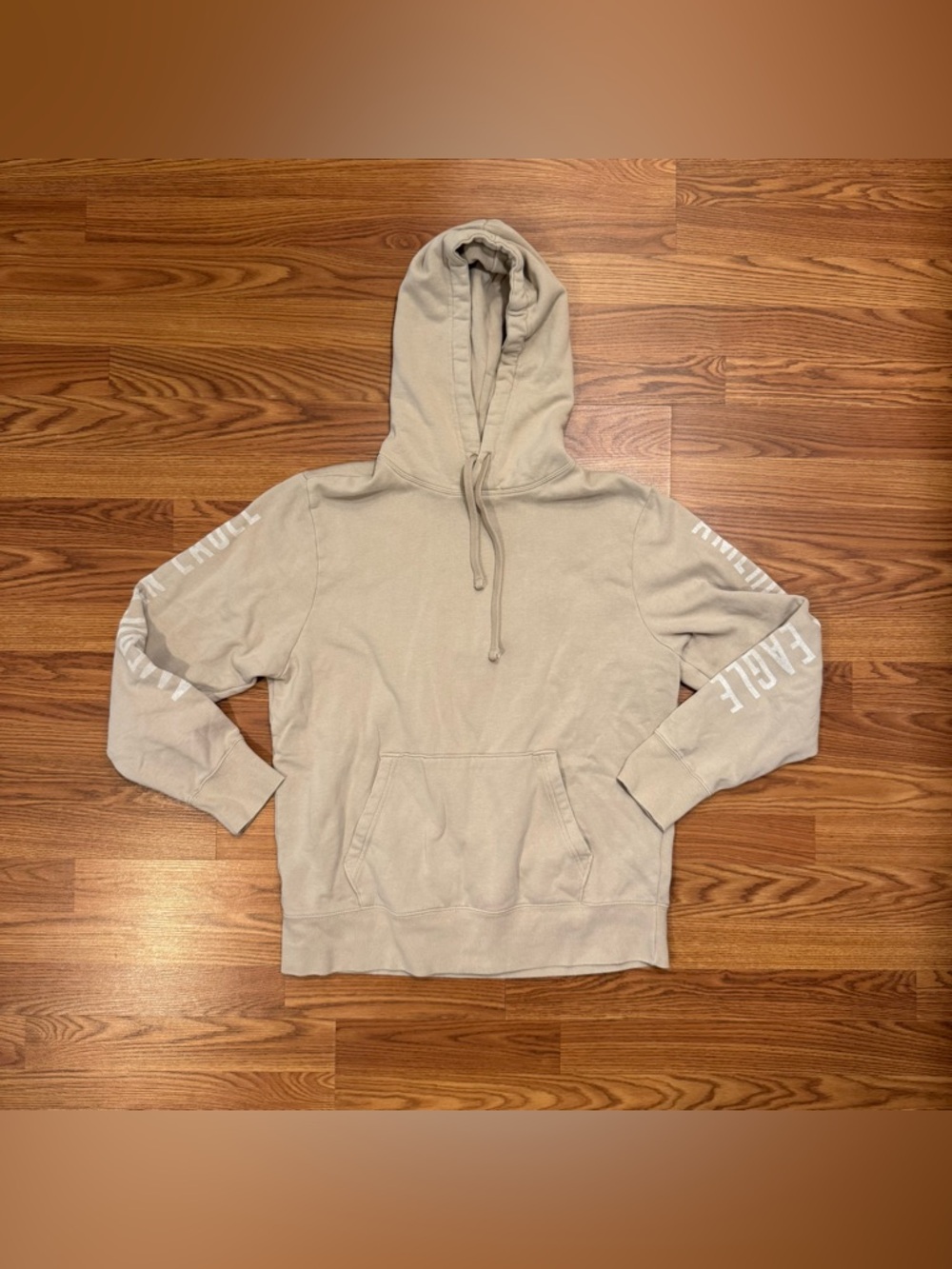 American Eagle Graphic Hoodie Beige Size Large